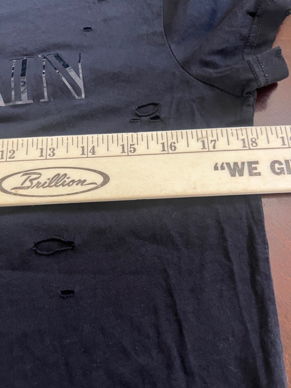 Balmain Black Distressed Logo Short-Sleeve Tee size small - Picture 9 of 10